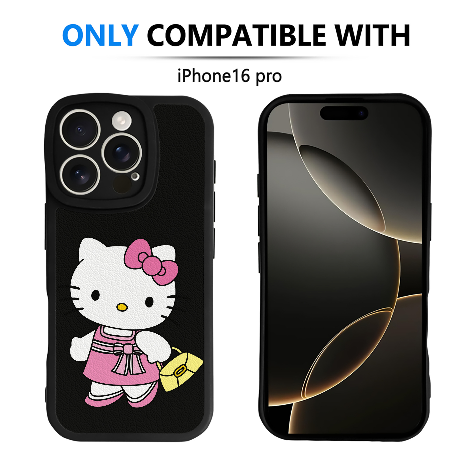 （画像用） Hello Kitty ハローキティ 【iPhone 16シリーズ対応】シリコンスマホケース（レザー調） 材質：シリコン